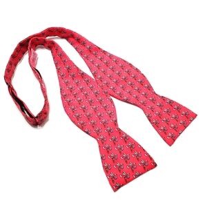 Vineyard Vines Bowtie Pink Geometric Pattern Men's Silk Bow Tie Cigar & Martini